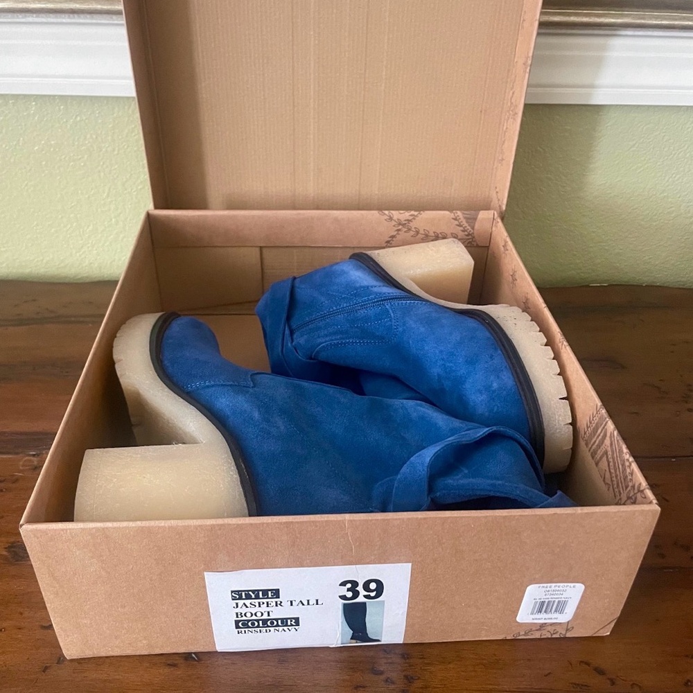 Free People Blue Heeled Boots